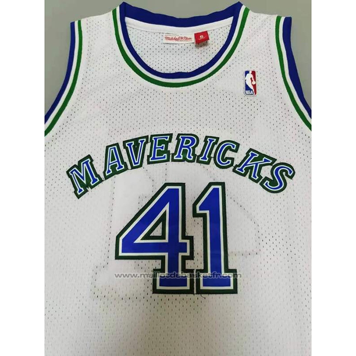 Maillot Dallas Mavericks Dirk Nowitzki #41 Mitchell & Ness 1998-99 Blanc